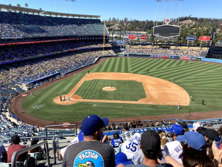 Dodger Stadium Outfield Bleacher Seating Section On A Warm…