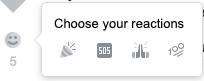 Teams has 4 reactions: celebrate, SOS/help, thanks and
100.