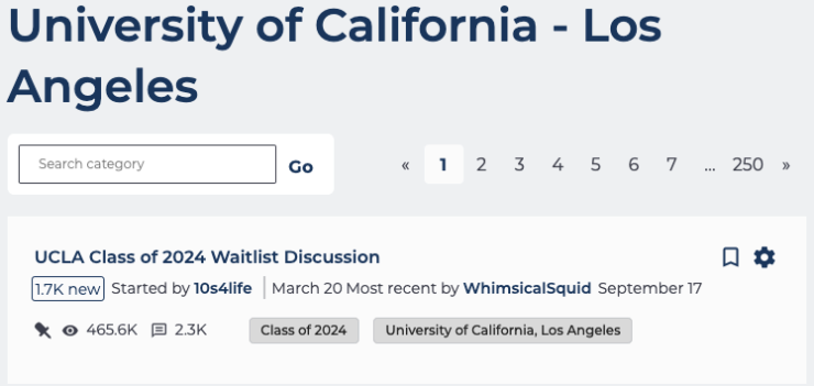 The UCLA category with many threads from someone I've
ignored.